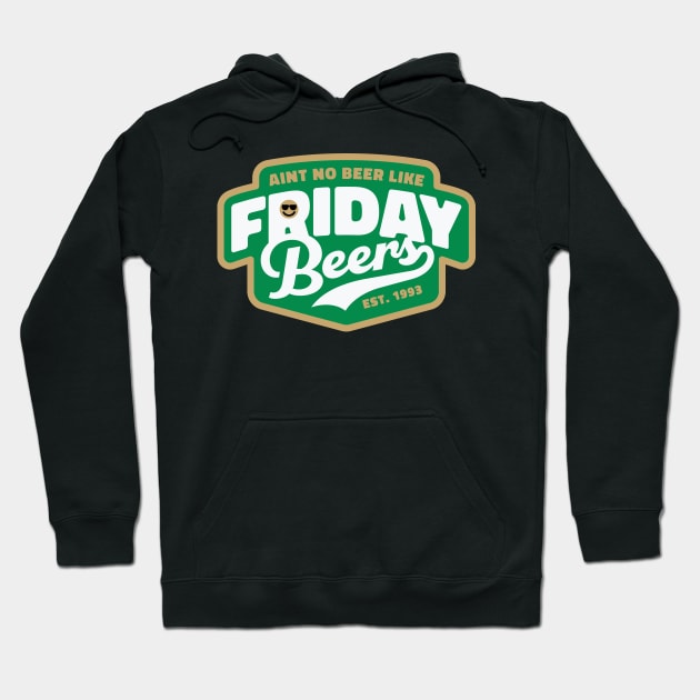 Friday Beers Badge Hoodie by Duffy Design